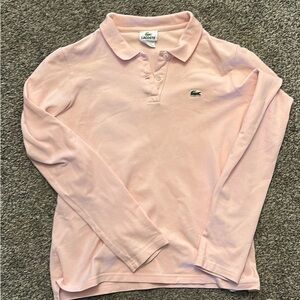Lacoste Pink Long Sleeve Polo Shirt